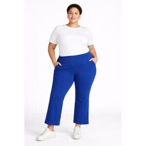NWT Universal Standard Amaya Ponte Kick Flare Pants Cobalt Blue Size 3XL